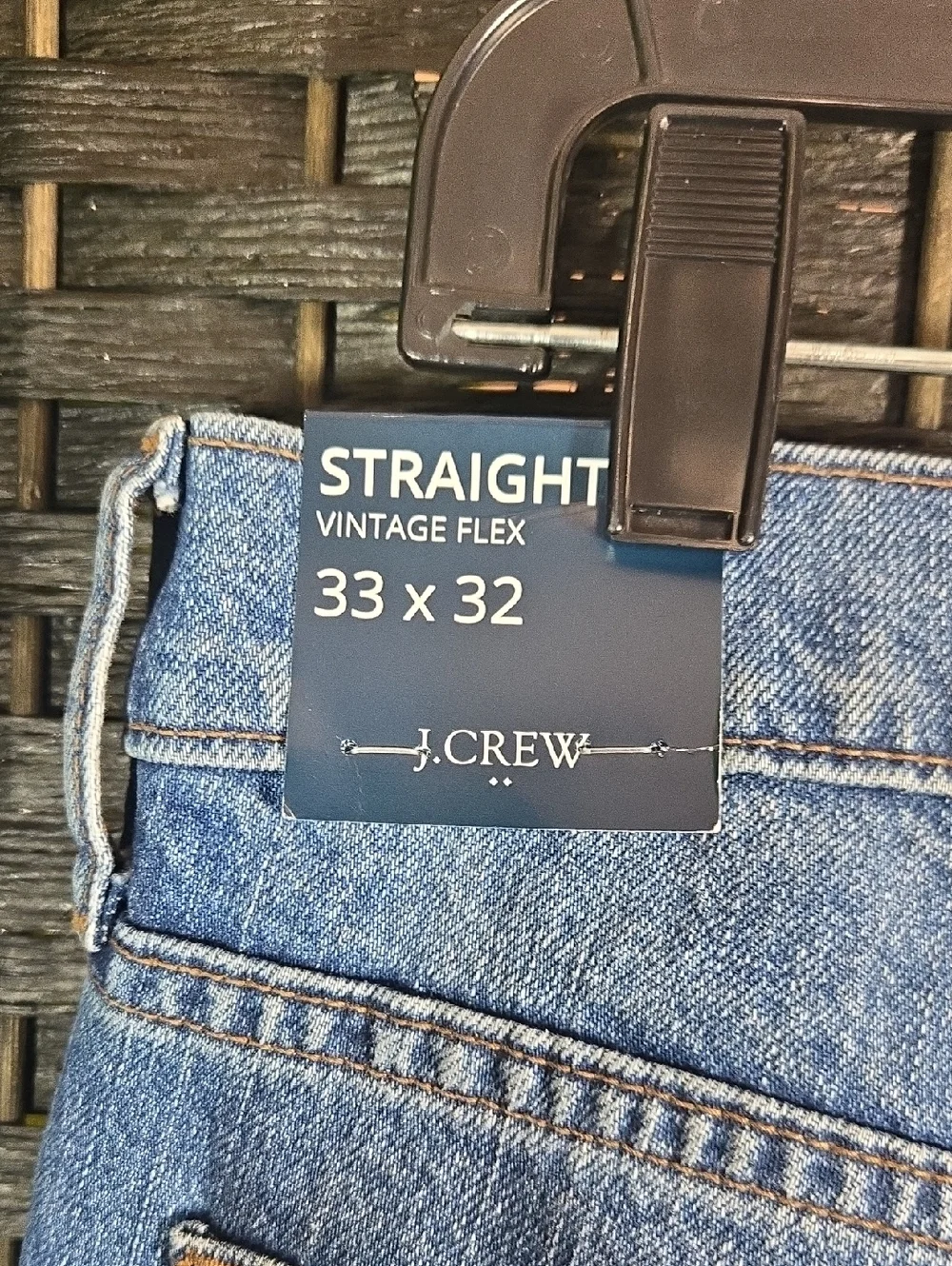 J. Crew Men's Vintage Flex Medium Blue Straight Jeans 33X32 NWT